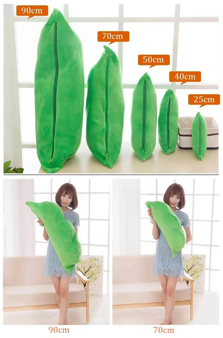 Kawaii Pea Pod Plush Toy | Soft 25cm Stuffed Plant Pillow for Kids