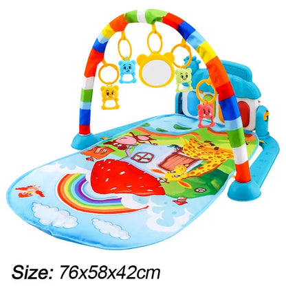 Baby Music Play Gym & Activity Mat | Piano Keyboard & Hanging Toys