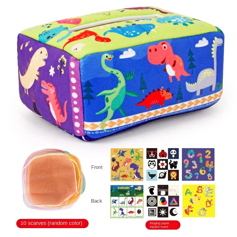 Baby Montessori Magic Tissue Box | Sensory Activity Toy for Infants 6–18 Months