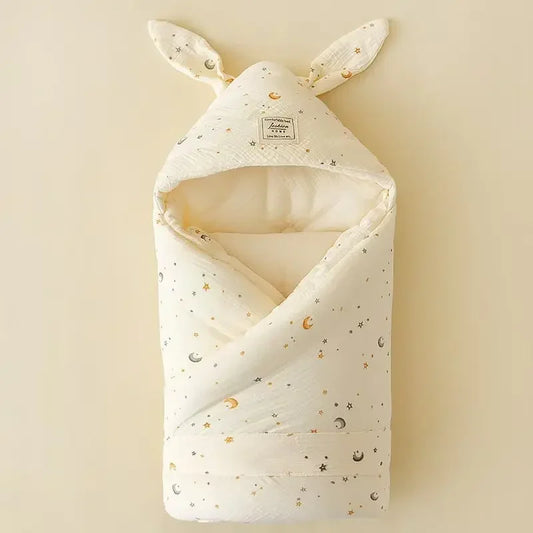 Newborn Bunny Ears Swaddle Blanket | Extra Soft Cotton Wrap