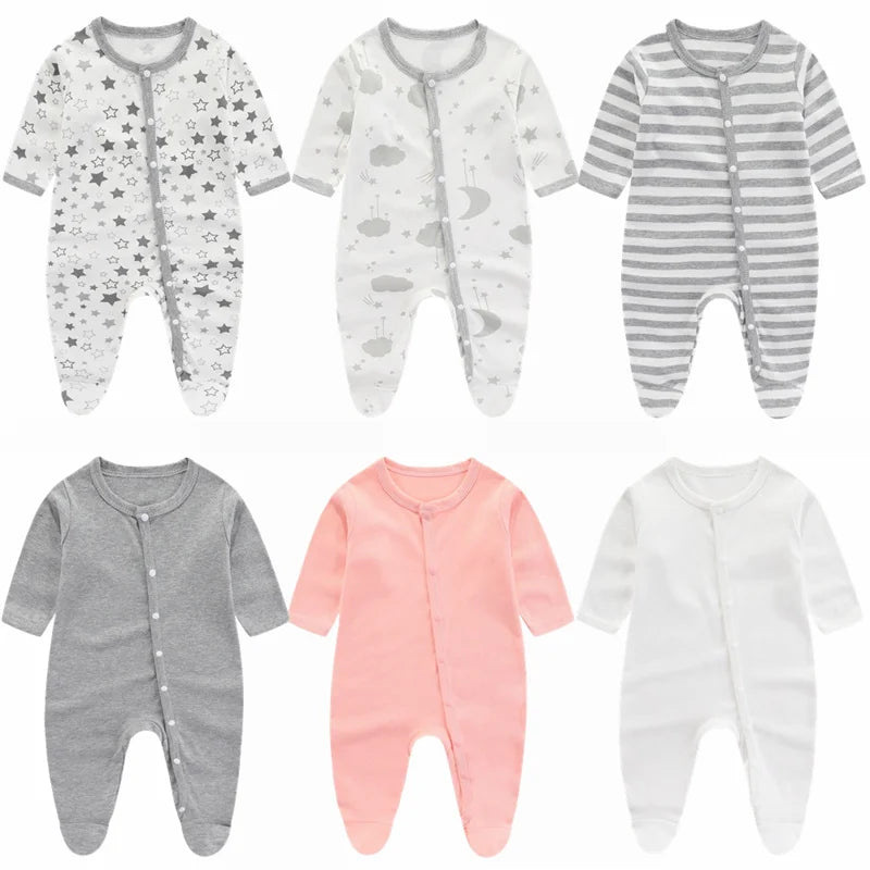 Baby Cartoon Print Romper | Soft Cotton Bodysuit for Newborns 0–9 Months