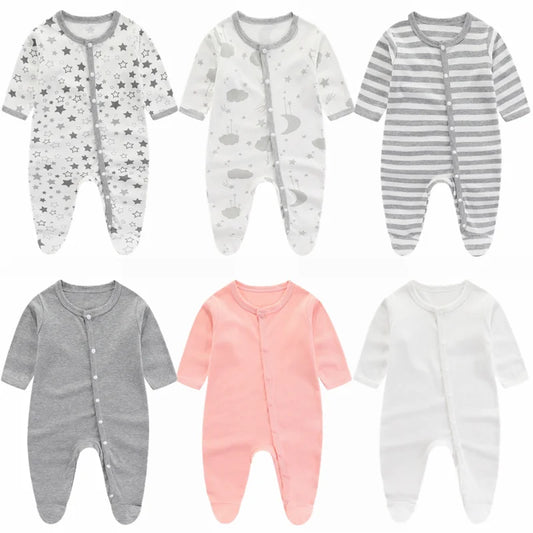 Baby Cartoon Print Romper | Soft Cotton Bodysuit for Newborns 0–9 Months