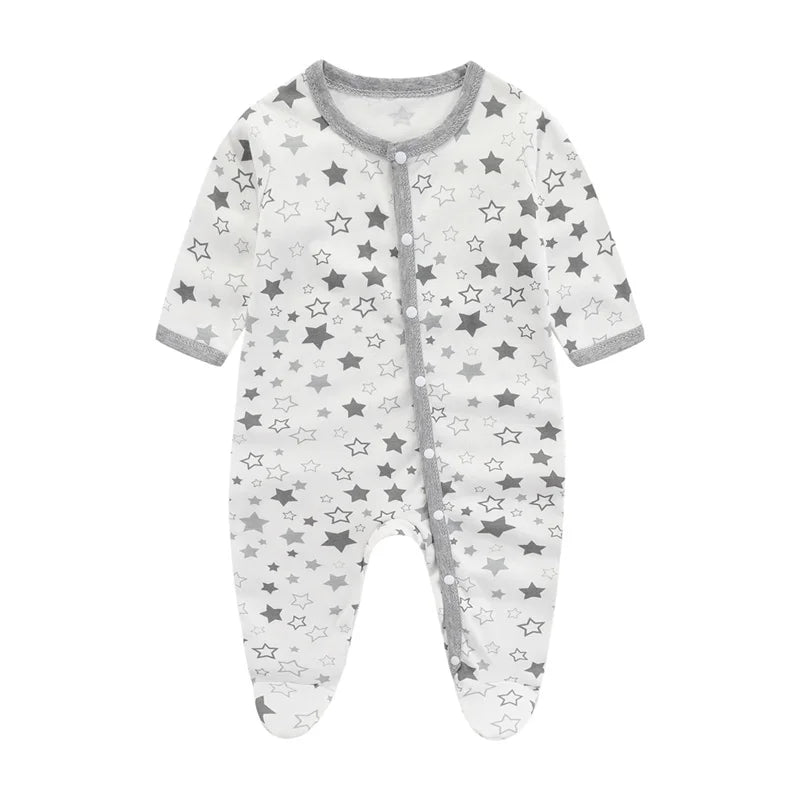 Baby Cartoon Print Romper | Soft Cotton Bodysuit for Newborns 0–9 Months