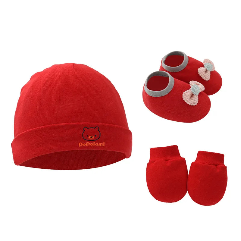 Baby Beanie, Bonnet, Gloves & Socks Set | 3-Piece Newborn Gift 0-12 Months
