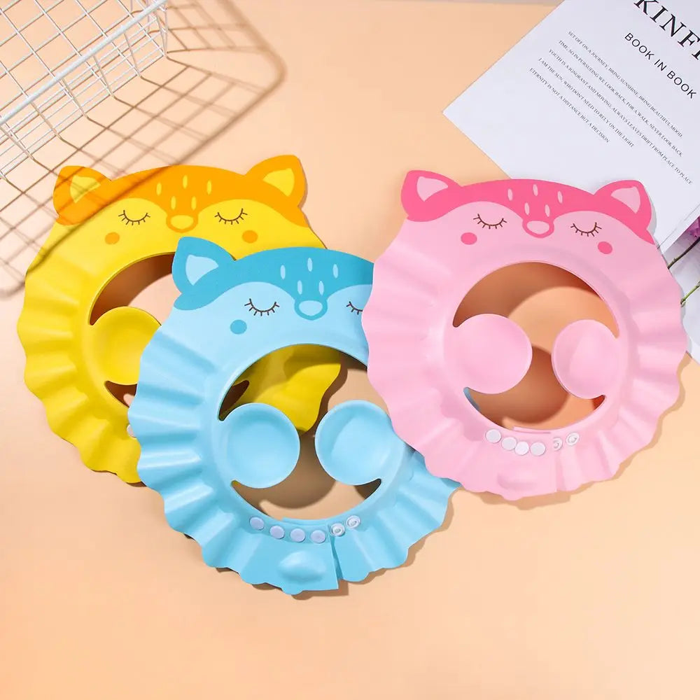 Baby Bath Shower Cap & Hair Shield | Waterproof Ear & Eye Protection | 3 Styles | Yellow, Pink & Blue