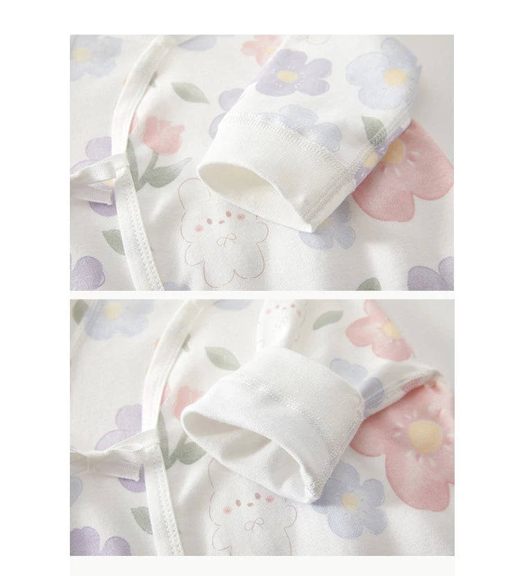Baby Cotton Romper Pyjamas | Long Sleeve Spring & Autumn Newborn 0-6M