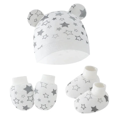 Baby Hat, Anti-Scratch Gloves & Socks Set | Newborn Essentials 0-6 Months
