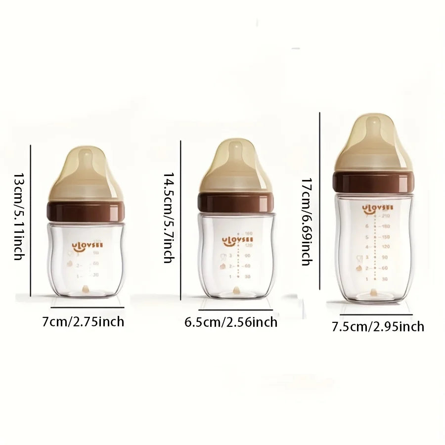 High Borosilicate Glass Baby Bottle | Wide-Neck Anti-Colic Feeding Bottle | 120ml, 160ml & 240ml