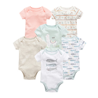 Baby Cotton Bodysuit 3-Pack | Short Sleeve Unisex Romper 0-12 Months