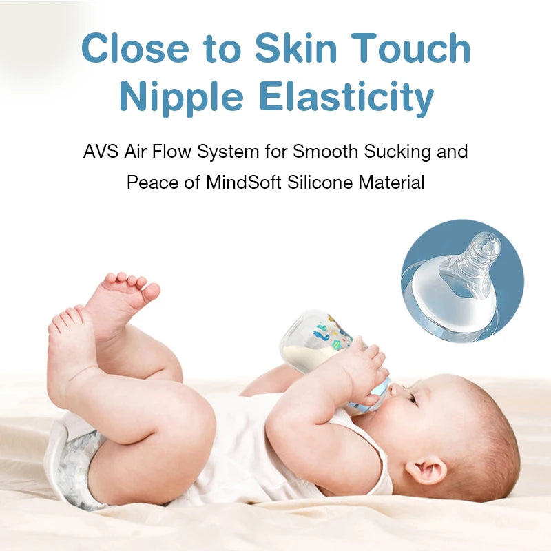 Baby Bottle with Gravity Ball & Handle | 150/240ml Anti-Spill Newborn Feeding Bottle, BPA-Free