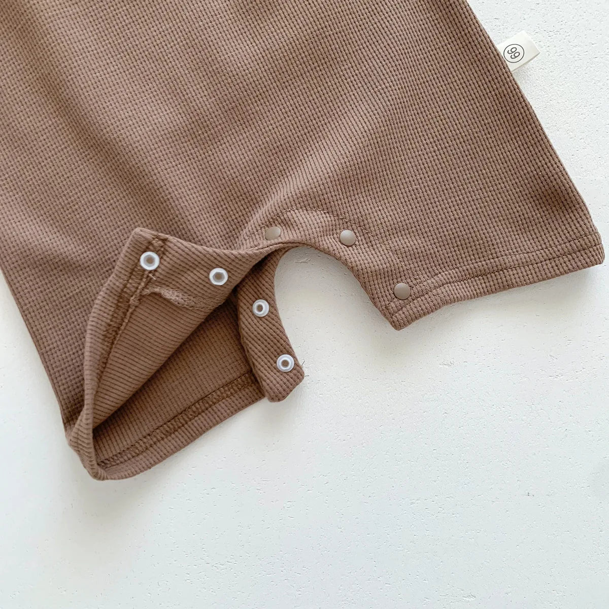 Baby Waffle Bear Romper & Hat Set | Short Sleeve Newborn Jumpsuit 0-24 Months