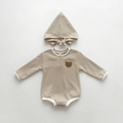 Baby Romper with Matching Hat — Cotton Unisex 0-12 Months