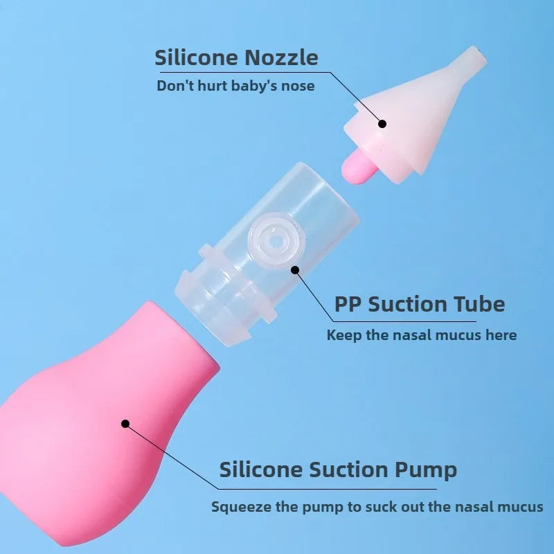 Silicone Baby Nasal Aspirator | Suction Pump Nose Cleaner | Single, 2-Pack & 3-Pack