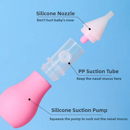 Silicone Baby Nasal Aspirator | Suction Pump Nose Cleaner | Single, 2-Pack & 3-Pack