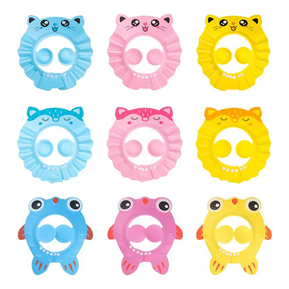 Baby Bath Shower Cap & Hair Shield | Waterproof Ear & Eye Protection | 3 Styles | Yellow, Pink & Blue