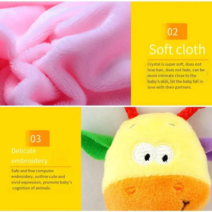 Baby Handheld Rattle & Teether Toy | Animal Character Stroller Toy for Newborns