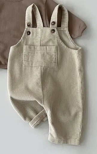 Baby Corduroy Overalls — Sleeveless Strap Jumpsuit, Unisex