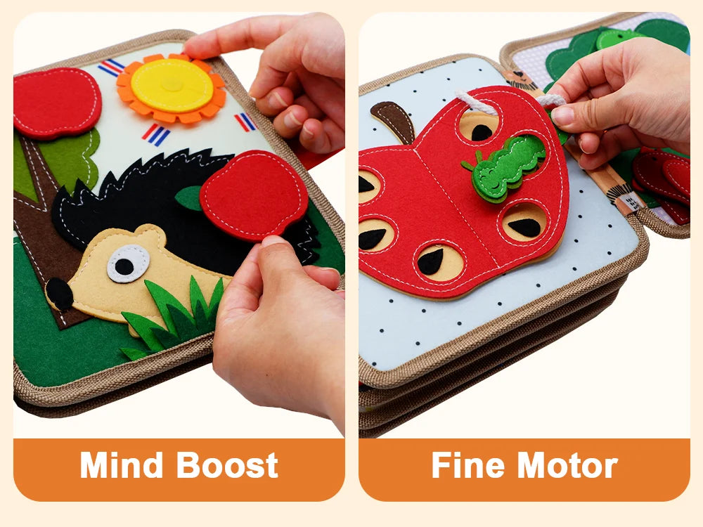 Montessori Giraffe Busy Book | Sensory Learning Quiet Book for Toddlers Ages 3-6