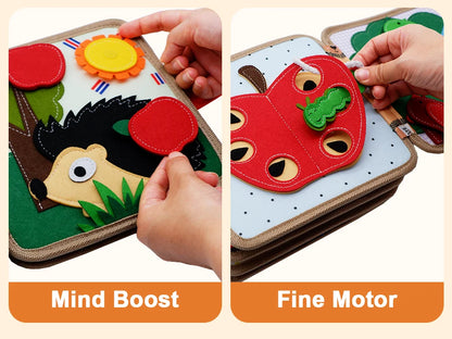 Montessori Giraffe Busy Book | Sensory Learning Quiet Book for Toddlers Ages 3-6