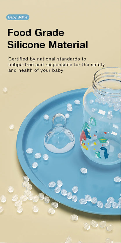 Baby Bottle with Gravity Ball & Handle | 150/240ml Anti-Spill Newborn Feeding Bottle, BPA-Free