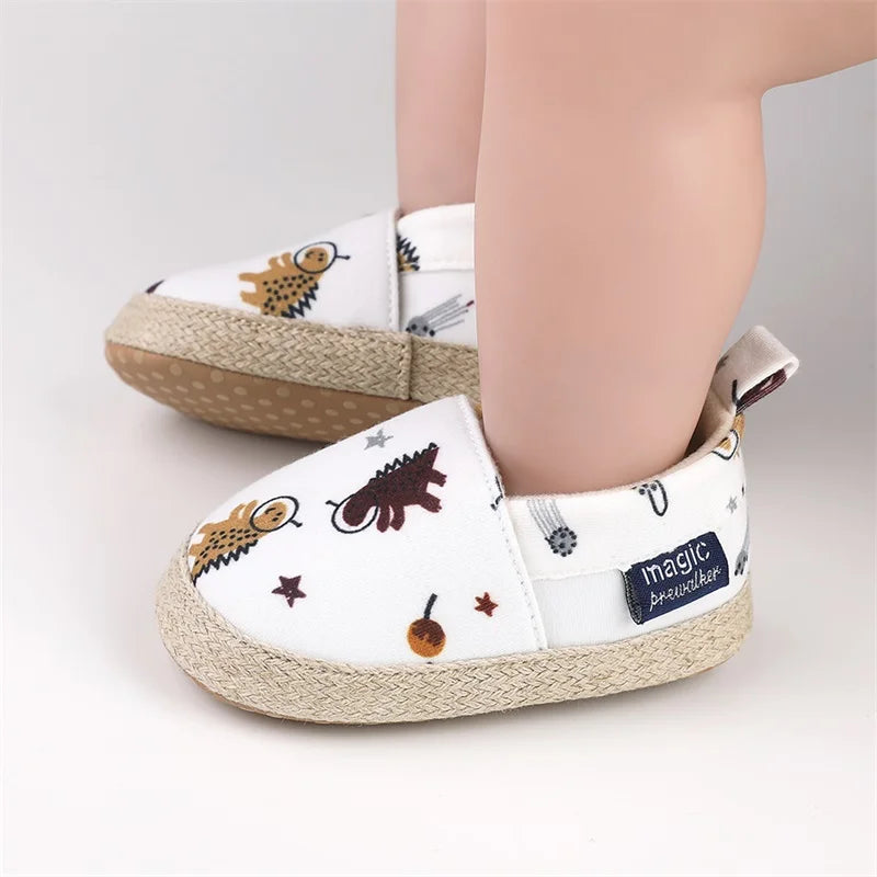 Baby Dinosaur Slip-On Shoes | Closed Toe Walking Shoes 0-18 Months
