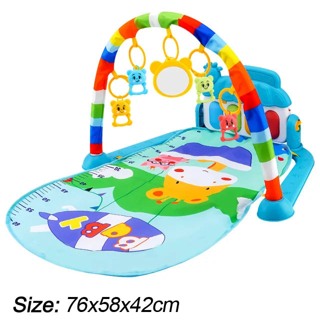 Baby Music Play Gym & Activity Mat | Piano Keyboard & Hanging Toys