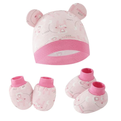 Baby Hat, Anti-Scratch Gloves & Socks Set | Newborn Essentials 0-6 Months
