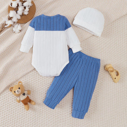 Newborn Baby Boy 3-Piece Set | Bodysuit, Pants & Hat 1-18 Months