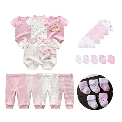 Newborn Baby 5-Piece Gift Set | Bodysuit, Pants, Gloves, Hat & Socks 0-12M