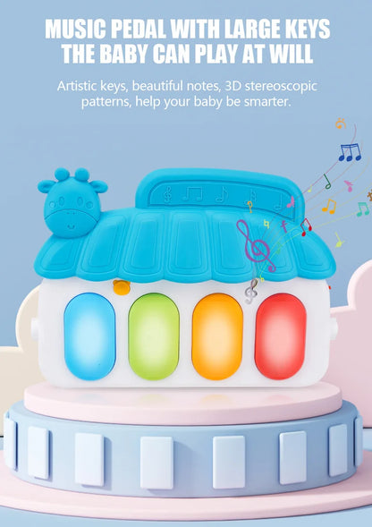 Baby Music Play Gym & Activity Mat | Piano Keyboard & Hanging Toys