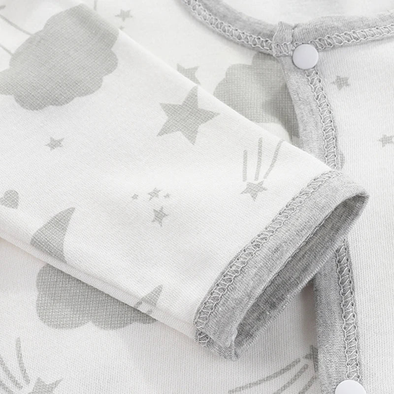 Baby Cartoon Print Romper | Soft Cotton Bodysuit for Newborns 0–9 Months