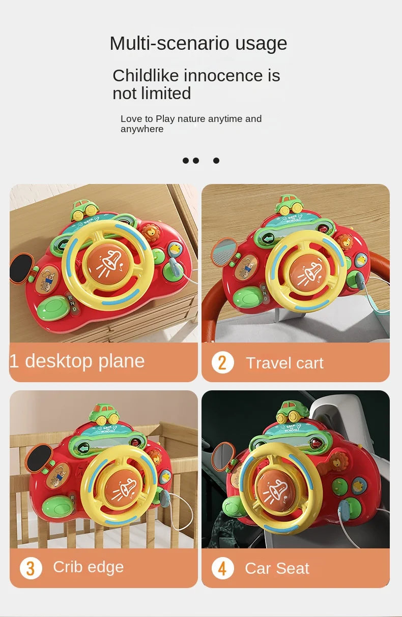 Baby Steering Wheel Toy | Electric Simulate Driving Toy for 0-36 Months