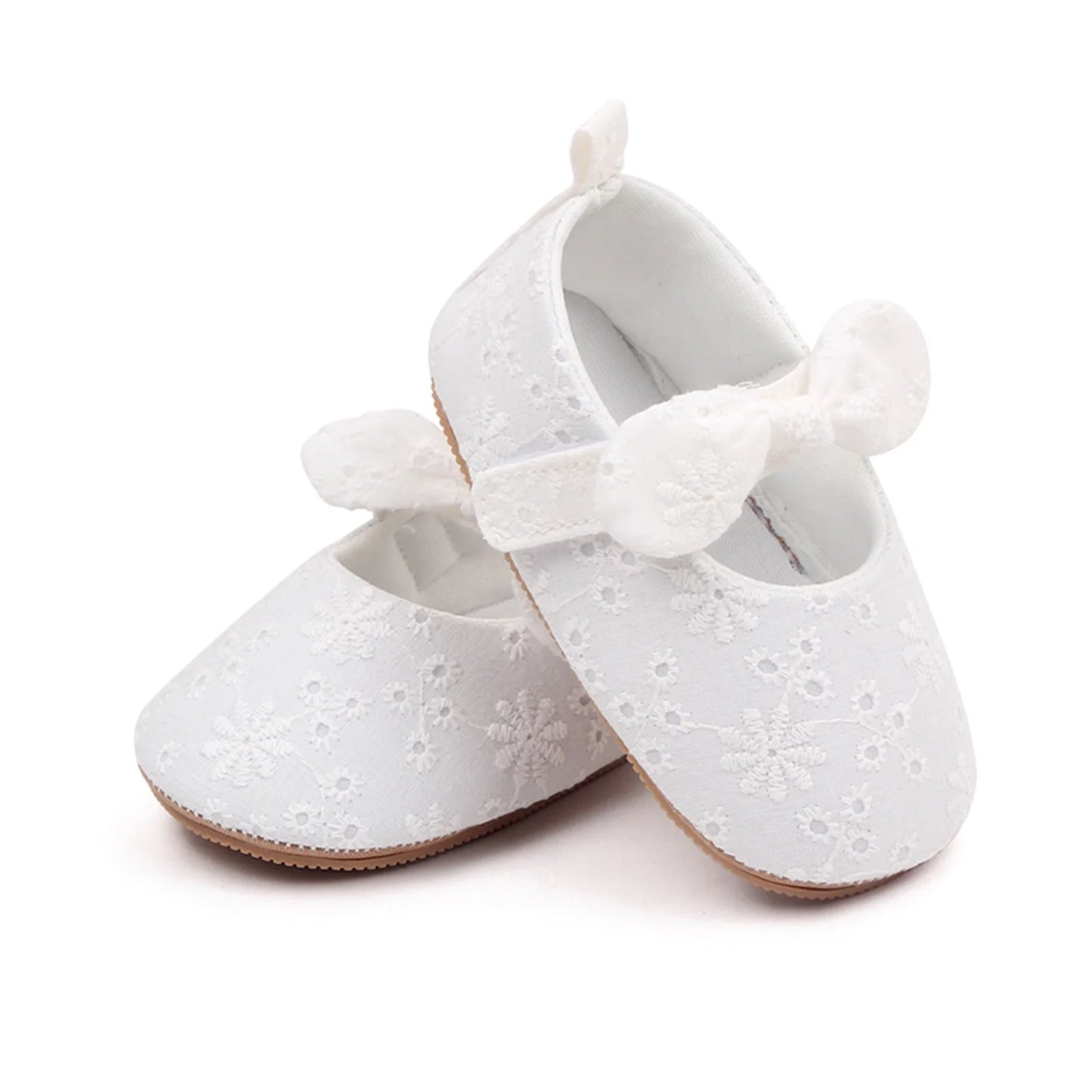 Baby Girls Bow Flower Soft Sole Princess Shoes | Non-Slip First Walker 0-18 Months