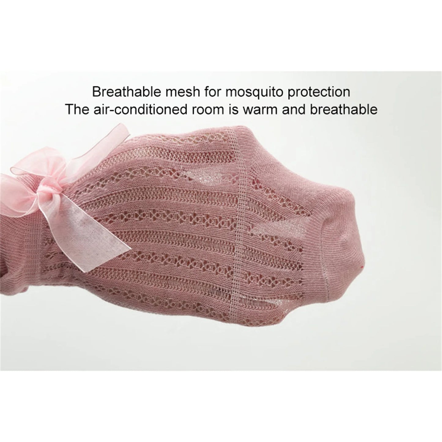 Baby Girls Over-The-Knee Bow Stockings | Breathable Cotton Socks 0-24 Months