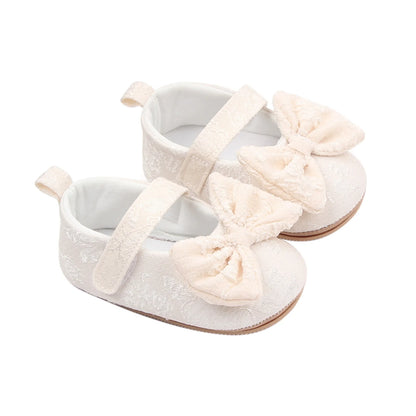 Baby Girls Bow Flower Soft Sole Princess Shoes | Non-Slip First Walker 0-18 Months
