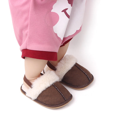 Baby & Toddler Fluffy Plush Slides | Soft Non-Slip House Slippers 0-18 Months