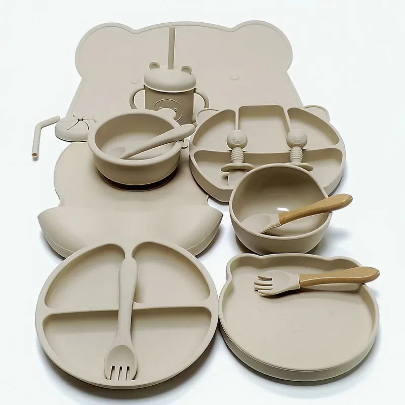 16-Piece Silicone Baby Tableware Set