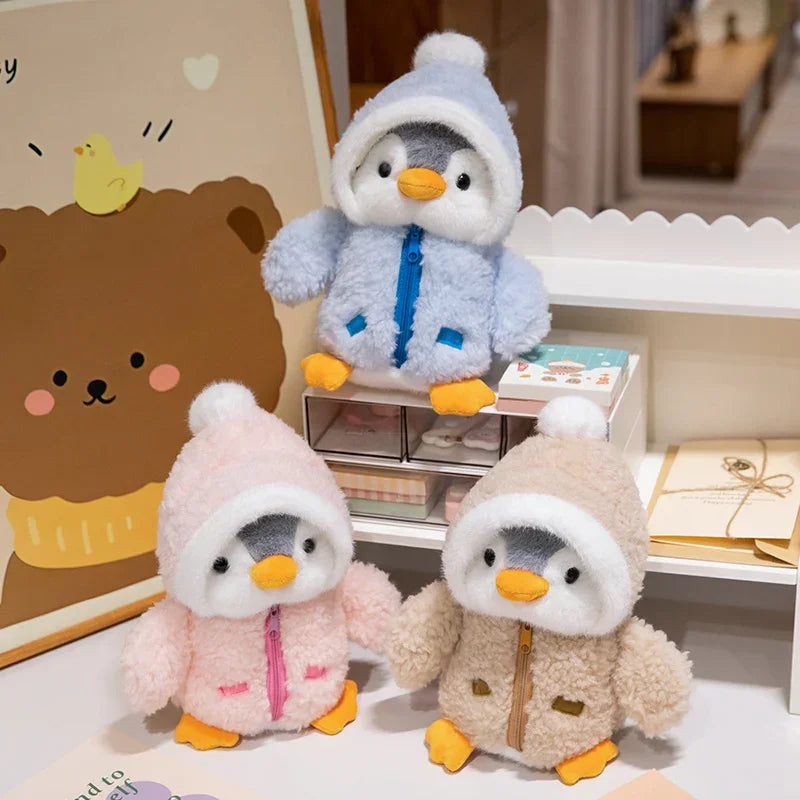 Cute Penguin Plush Toy | Soft Stuffed Animal with Clothes & Hat