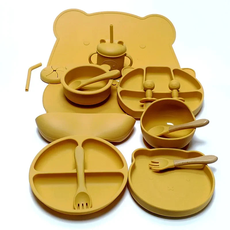 16-Piece Silicone Baby Tableware Set