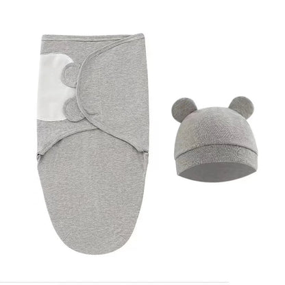 Baby Blanket & Hat Set | Soft Cotton Newborn Swaddle Wrap