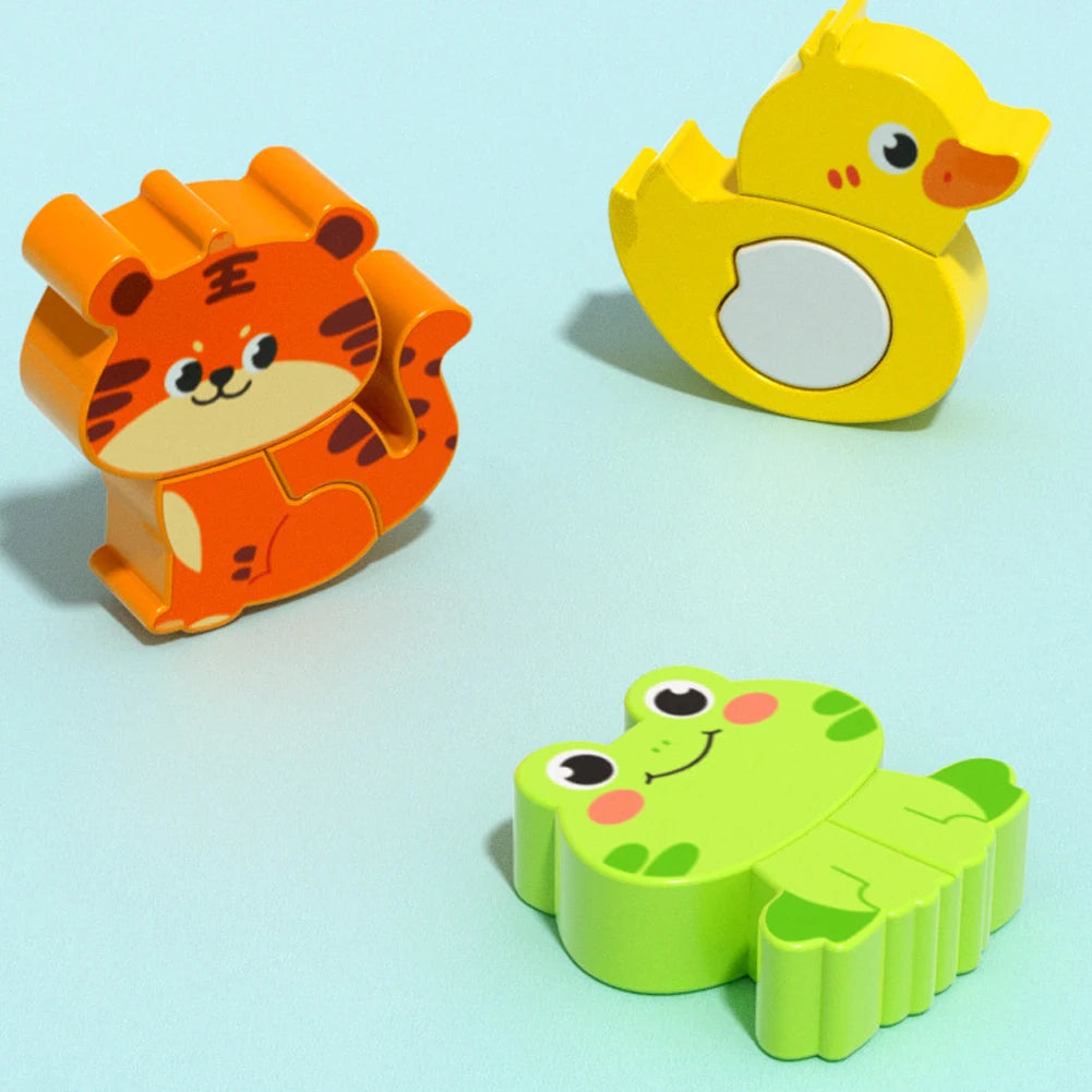 4-in-1 Wooden Animal Puzzle | Early Learning Jigsaw for Toddlers 1–3 Years