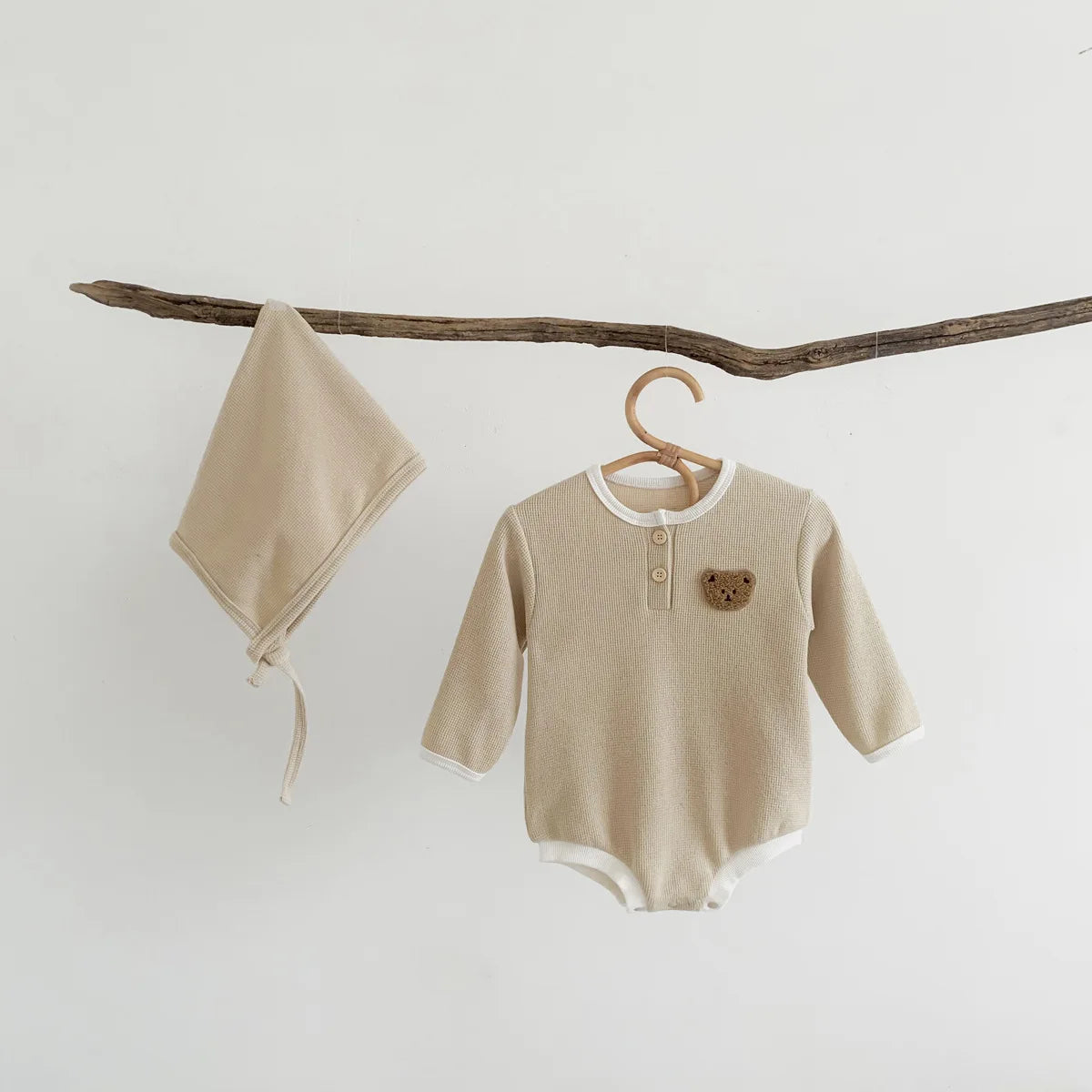 Baby Romper with Matching Hat — Cotton Unisex 0-12 Months