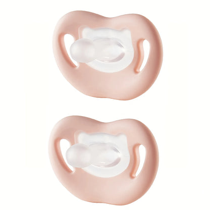 Silicone Baby Pacifier & Soother | Soft Thumb Nipple | Single & 2-Pack | Pink & Blue