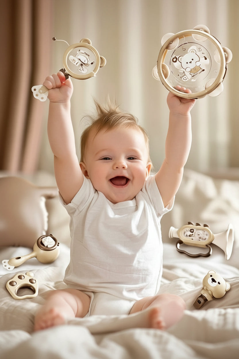 Baby Hand Drum Percussion Toy Set | Early Education Music Instrument for Newborns