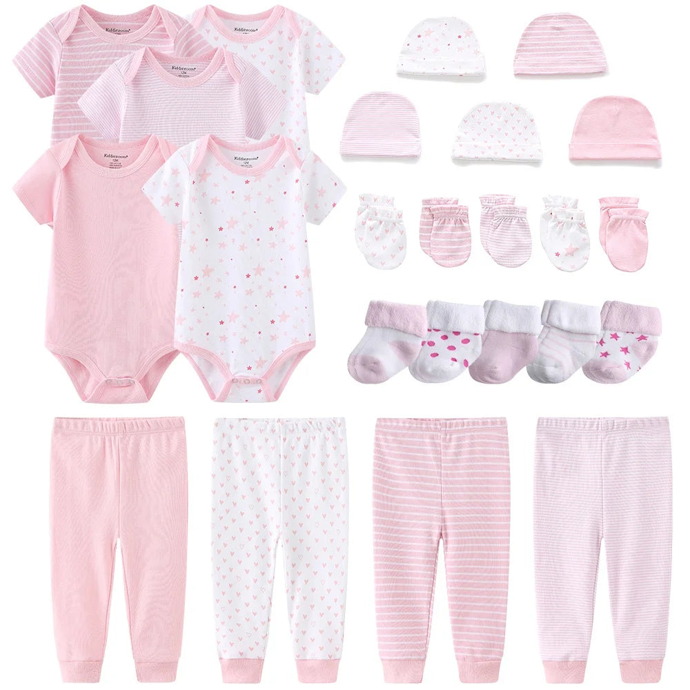 Newborn Baby 5-Piece Gift Set | Bodysuit, Pants, Gloves, Hat & Socks 0-12M