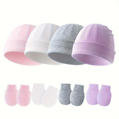 4-Pack Baby No-Scratch Mittens | Newborn Cotton Mittens for Boys & Girls