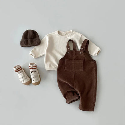 Baby Corduroy Overalls — Sleeveless Strap Jumpsuit, Unisex