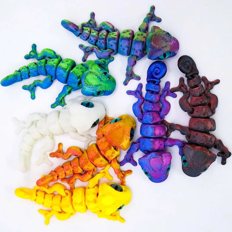 3D Printed Chameleon Figure | Multi-Joint Movable Kids Gift & Room Decoration