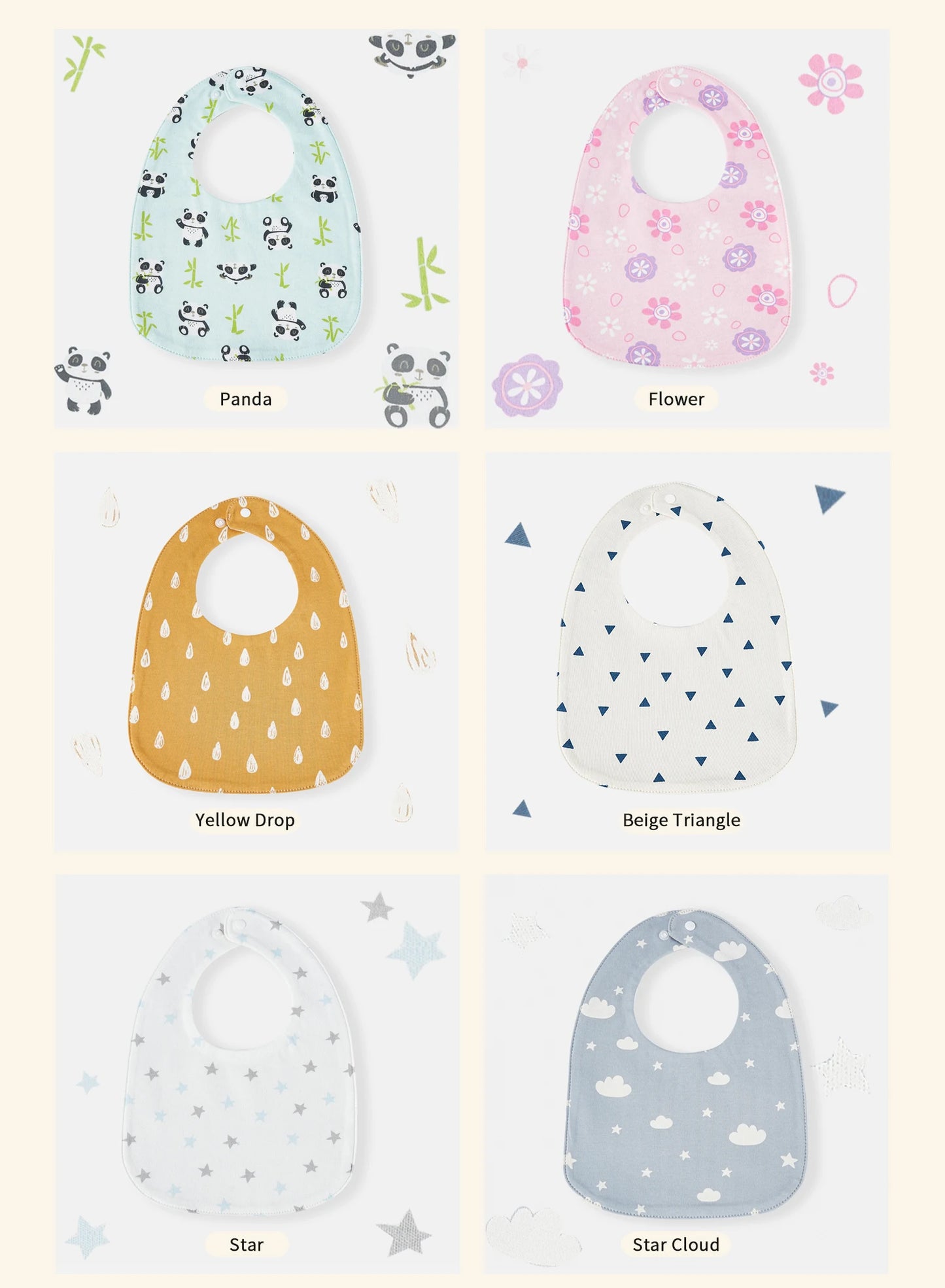 Baby Feeding Bib | Soft Cotton Adjustable Waterproof Bib for Newborns & Infants