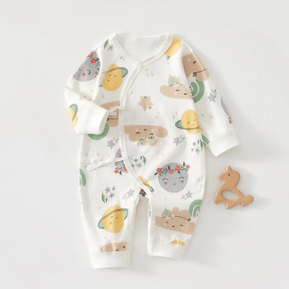 Baby Cotton Romper Pyjamas | Long Sleeve Spring & Autumn Newborn 0-6M